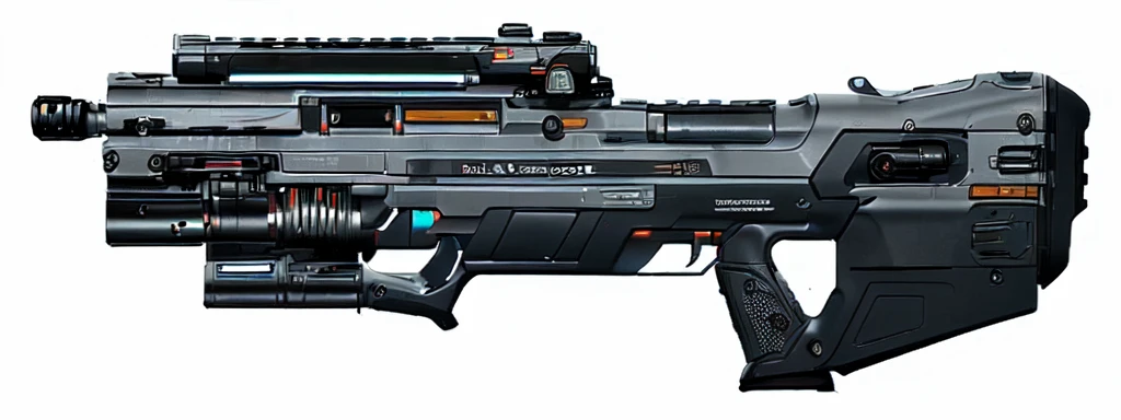 (masterpiece, top quality, best quality, official art, beautiful and aesthetic:1.2),(8k, best quality, no humans,( black background:1.3), gradient, gradient background, weapon, vehicle focus,grey design, Science fiction, gun,bullbup design