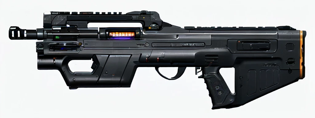 (masterpiece, top quality, best quality, official art, beautiful and aesthetic:1.2),(8k, best quality, no humans,( black background:1.3), gradient, gradient background, weapon, vehicle focus,grey design, Science fiction, gun,bullbup design