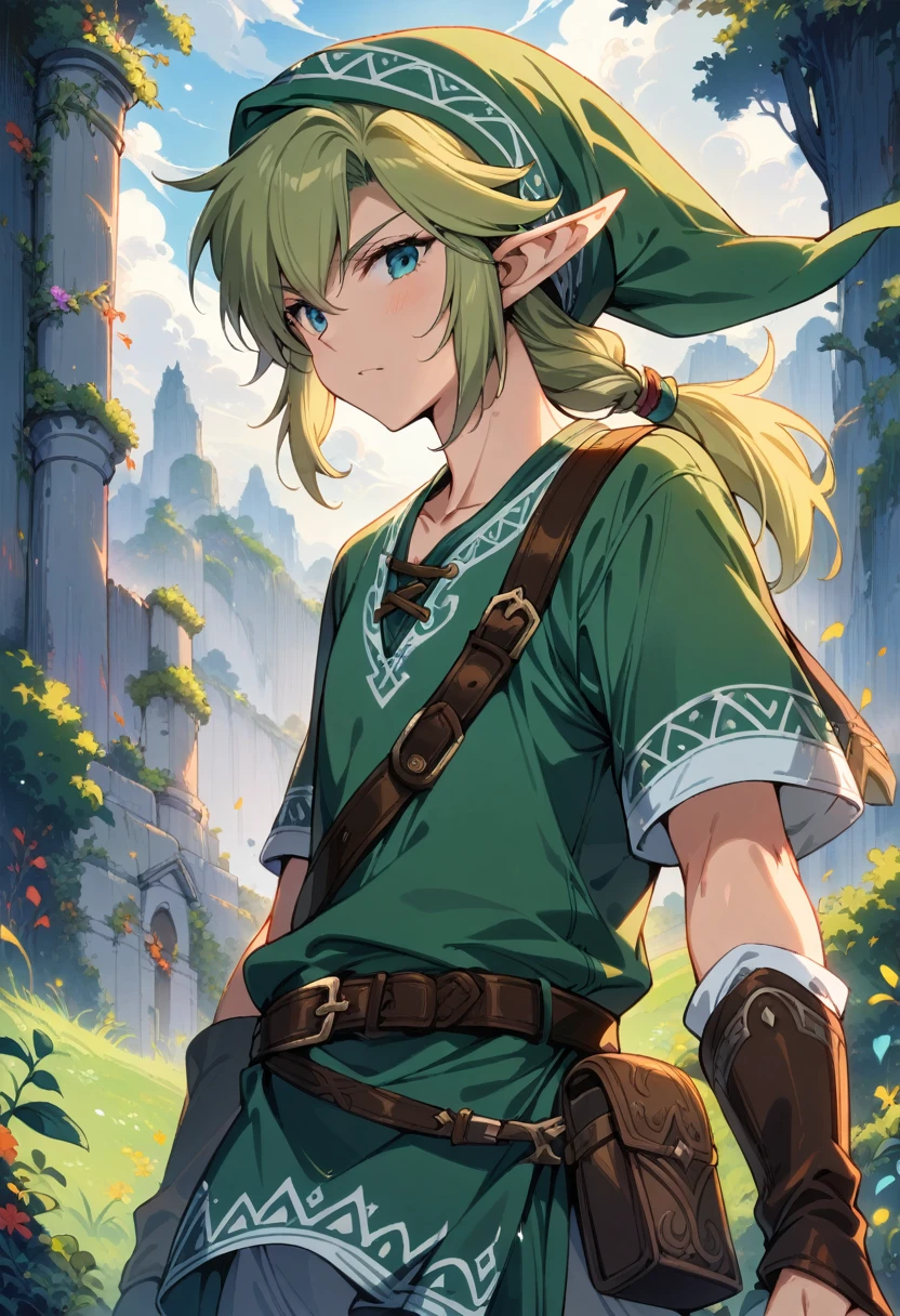 1 boy, link\(The Legend of Zelda\), ((Masterpiece)), ((Best Quality)), (Very Detailed), ((Very Detailed)), 4K, (8K), very aesthetic, absurdres highres,