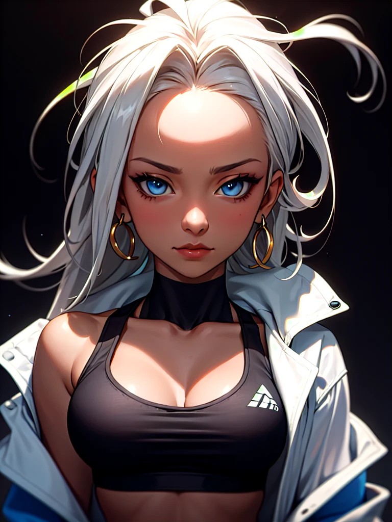 (masterpiece, best quality), intricate details, (Best quality)), ((masterpiece)), fractal art:1.2),
(1girl), <lora:Riven-000016:1> riven \(league of legends\), folded ponytail, white hair,black eyeshadow, white face mark, bare shoulders,yellow eyes,white hair, smirk, seductive smile,
extreme detailed eyes, colorful, highest detailed, vibrant colors, high contrast,
<lora:add_detail:1>,
<lora:Crop-tops-fc-v3:0.8> crop top, underboob, midriff,