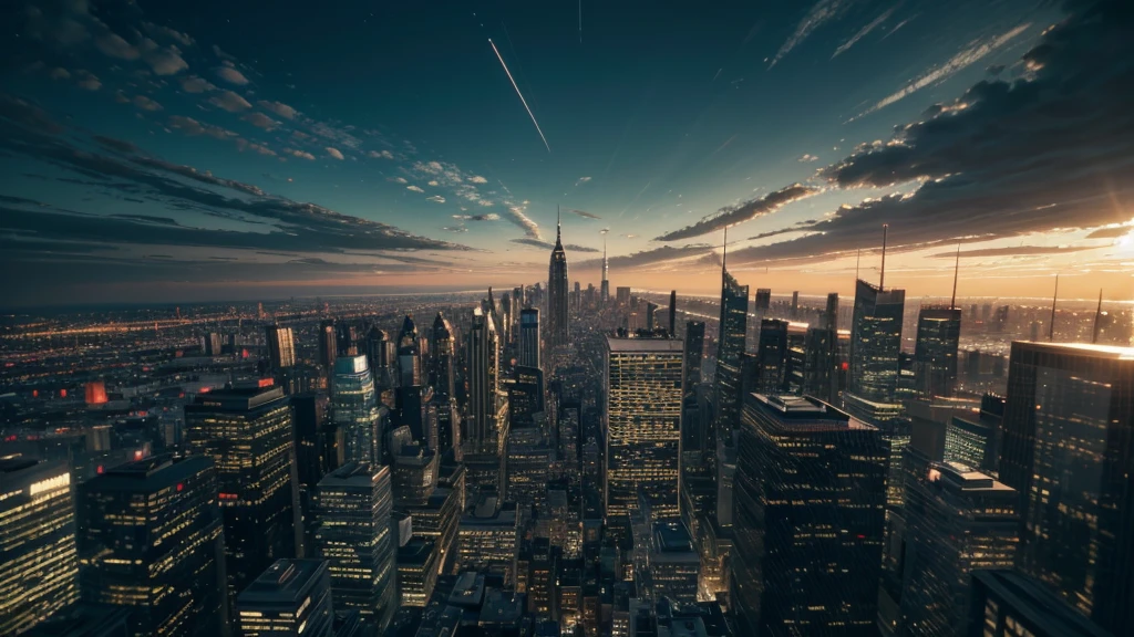 a dramatic scene of several papers falling from a clear sky over a large metropolis, highly detailed, photorealistic, 8K, hyper-detailed, cinematic lighting, dramatic atmosphere, beautifully lit, intricate cityscape, skyscrapers, modern architecture, cinematic perspective, shallow depth of field, realistic paper textures, natural movement of papers, striking contrast between the clear sky and the urban environment, compelling composition