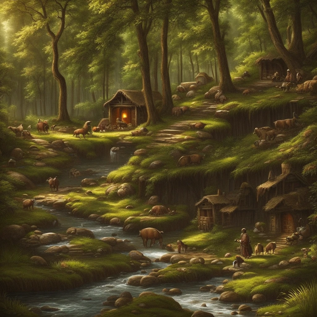 "brown man lonely hermits""medieval" in the forest accompanied with "a wild boar friend"