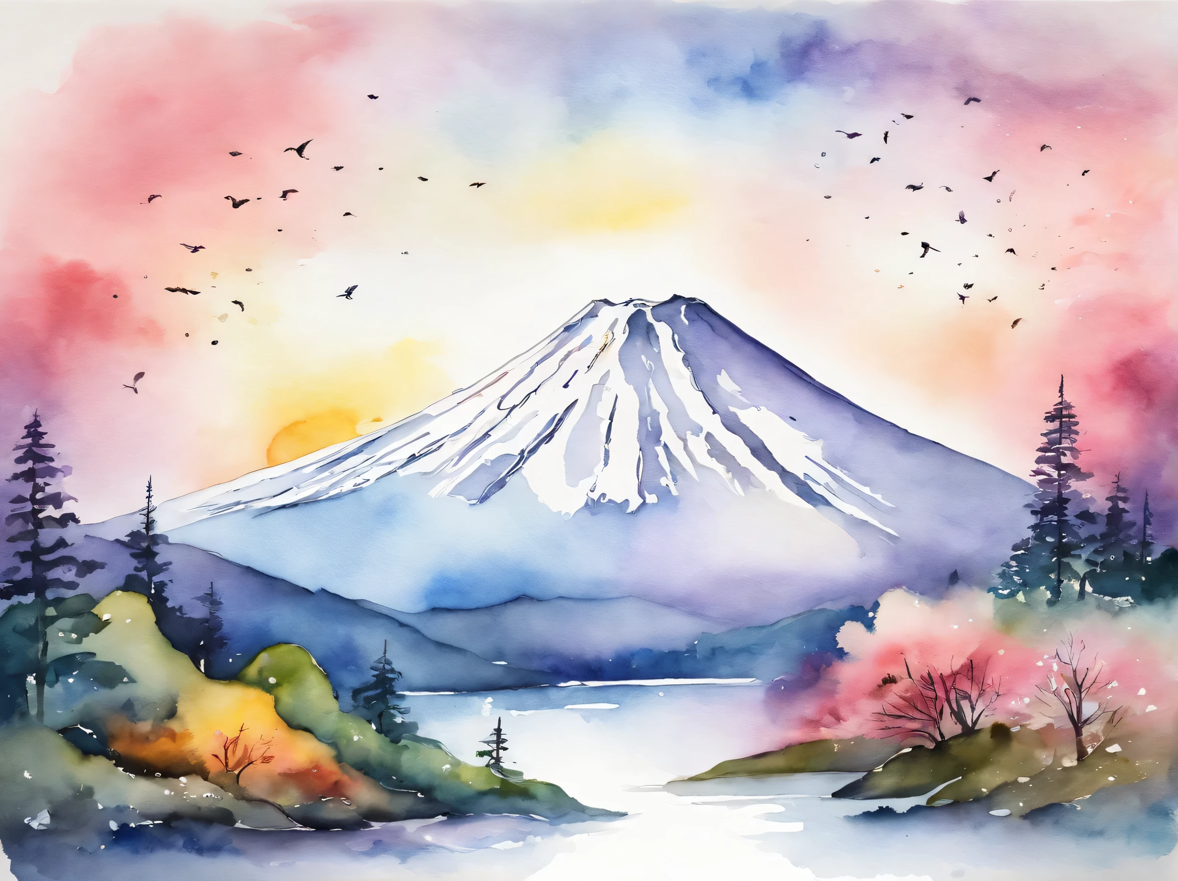 Illustration of Japanese lucky charm Mt. Fuji
"The ""Fuji"" is a rainbow-colored design with gradation."
Very gorgeous
"Mt. Fuji" is,
A gorgeous design that brings happiness to the viewer
Pretty cool
chic and modern design
White background
4k