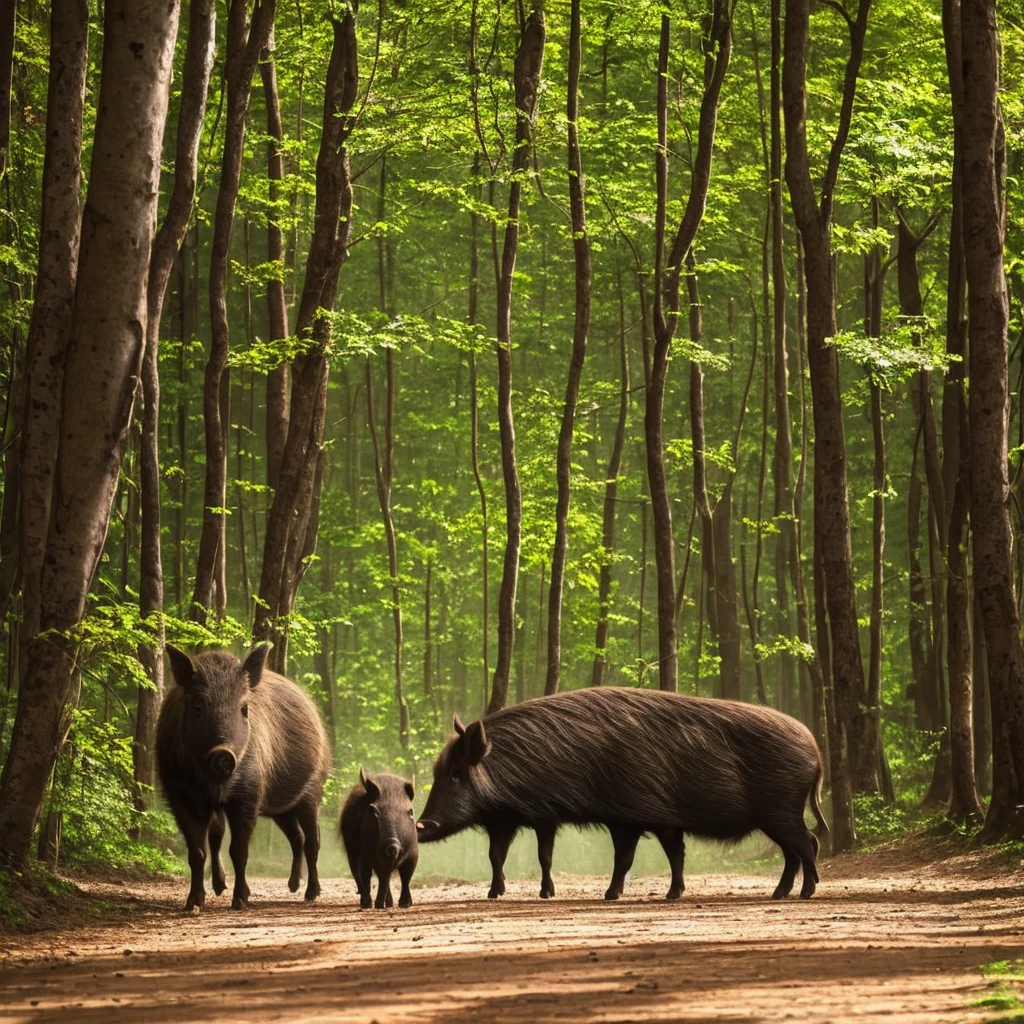 "lonely brown man""Mediovale" in the forest accompanied with "a wild boar friend"