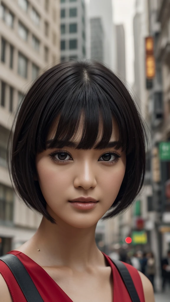 ,,,,,a close-up of a woman with , ela tem cabelo preto with bangs, Hime black haircut, ulzzang, korean, with short hair with bangs, with short hair, dilraba dilmurat, garota gótica korean cruel, hairstyle hair styled like bangs, with bangs, korean symmetrical,,,,,,,,,,,,,
, wearing a red maxi dress,detailedeyes, (detailed realistic face), highy detailed, model shooting style, (extremely detailed CG unity wallpaper 8k), full body photo of the most beautiful work of art in the world, fashion top model in the city center, Directed by: Jeremy Mann, trends on artstation, trends at CGsociety, intrikate, high détail, sharp focus, dramatic, photorealistic painting art in the middle of the journey