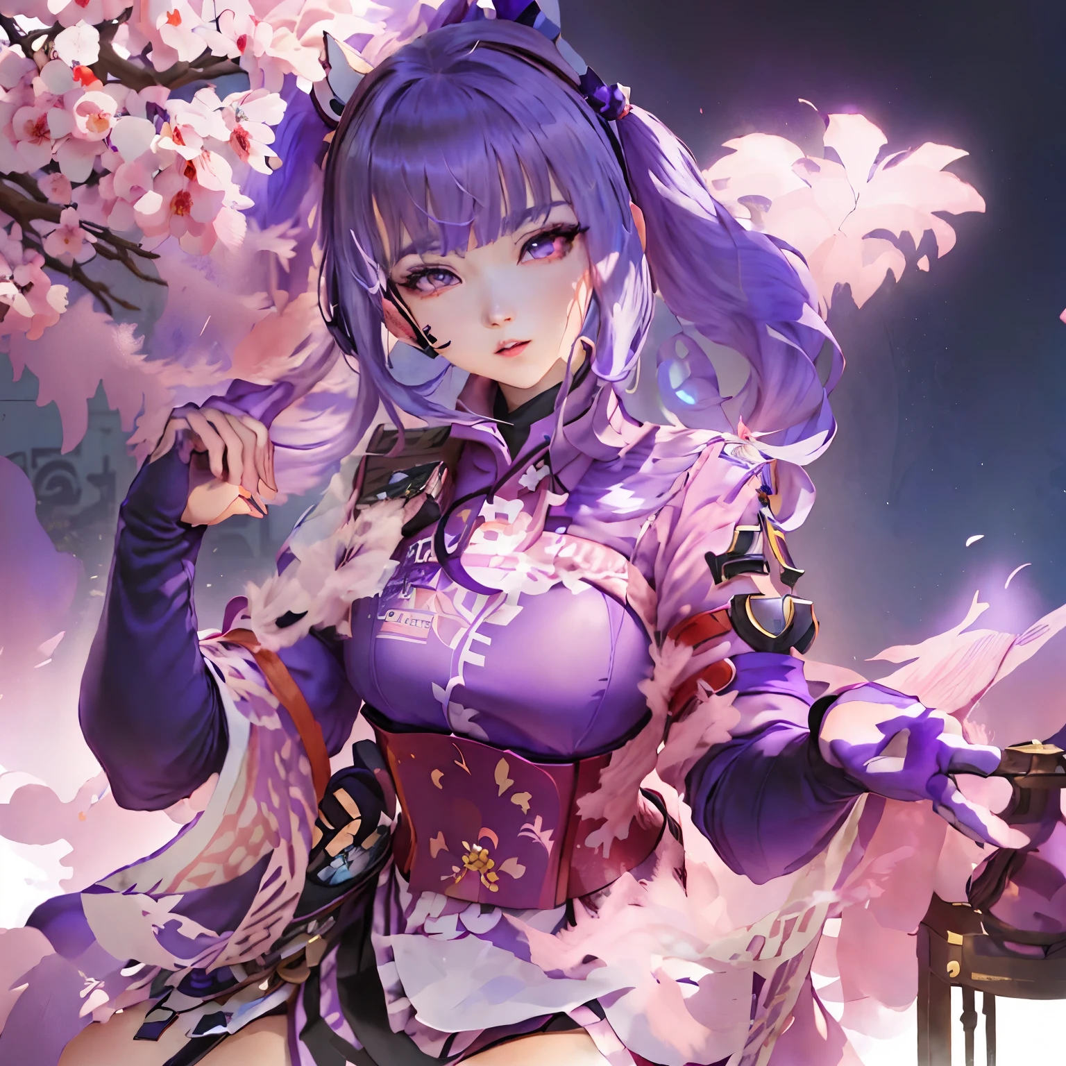 anime girl with purple hair and blue eyes in a purple outfit, ayaka genshin impact, keqing from genshin impact, ayaka game genshin impact, zhongli from genshin impact, onmyoji portrait, genshin, official artwork, best anime 4k konachan wallpaper, high detailed official artwork, cushart krenz key art feminine