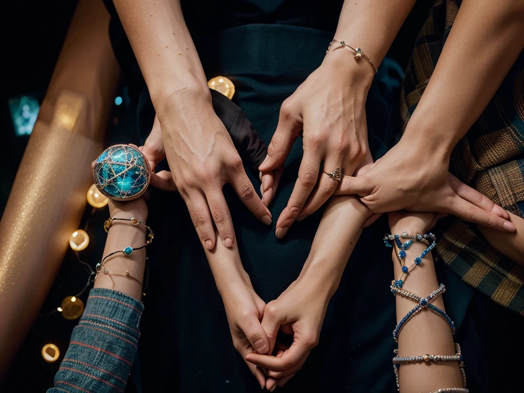 Eternal bond: A visual representation of a couple holding hands, surrounded by symbols of eternity and unity, capturing the idea of love forever.