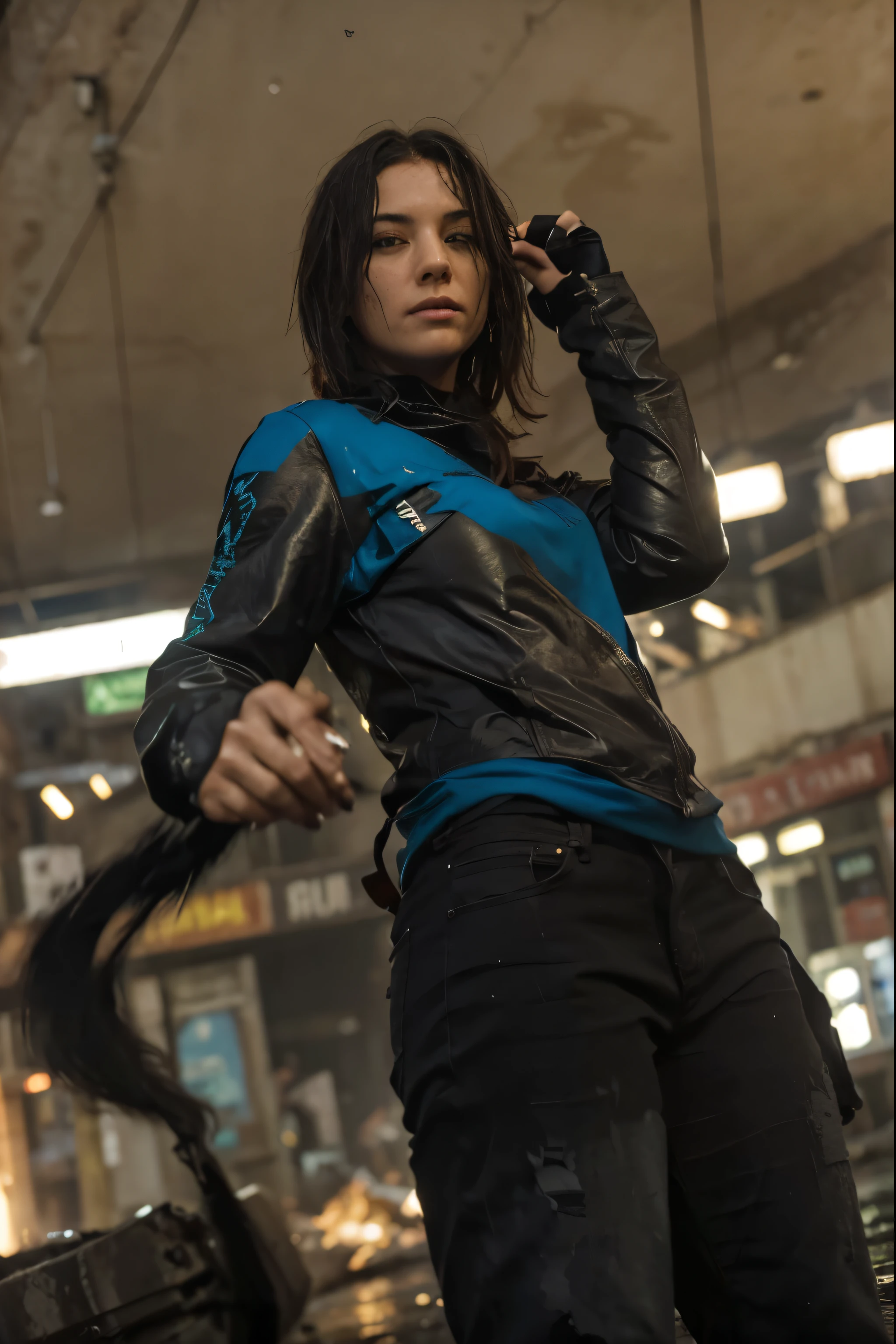(Best quality, 8k, 32k, Masterpiece, UHD:1.2), "Transform the scene into the gritty, crime-ridden streets of Blüdhaven from DC Comics. Picture a dark, urban landscape with narrow, winding streets illuminated by flickering, dim streetlights. The buildings are tall and imposing, their facades covered in grime and graffiti, reflecting the city's rough and neglected state.
The ground is wet from recent rain, with puddles reflecting the sparse light, creating an eerie and foreboding atmosphere. Trash and debris are scattered along the sidewalks, adding to the sense of decay and abandonment. In the background, you can see the silhouettes of old warehouses and industrial buildings, emphasizing the city's gritty character.
The streets are empty, devoid of any people, heightening the sense of isolation and danger. The distant sounds of sirens and the occasional rumble of a passing train add to the ambiance, capturing the essence of a city struggling under the weight of crime and corruption. This setting should evoke a sense of unease and tension, perfectly capturing the dark and unforgiving nature of Blüdhaven."