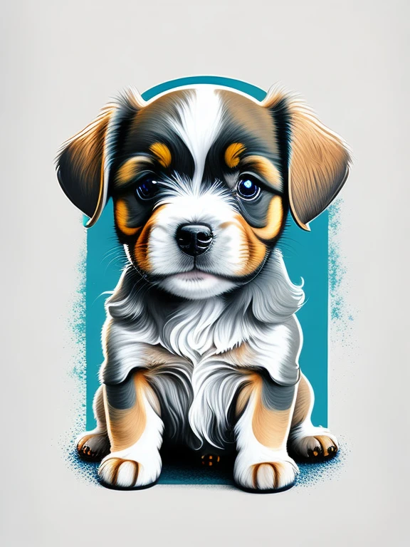 Yorkshire, Puppy, t shirt design, rzminjornada, vectorial art, White background