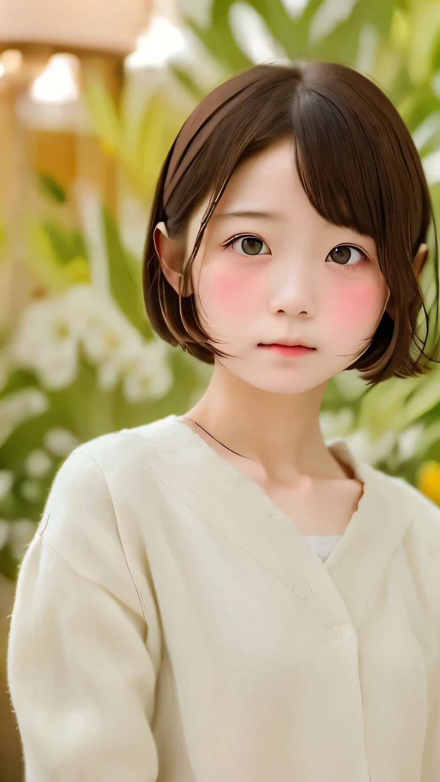 (masterpiece, Highest quality:1.2), One Girl, 12 years old, cute, Expressionless, alone, Small Nose, Small red cheeks and nose, 非常にcute表情, Random hairstyle, Flat Chest、