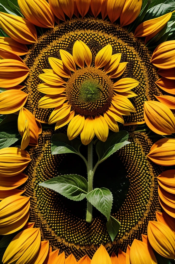 A mandala of a sunflower 