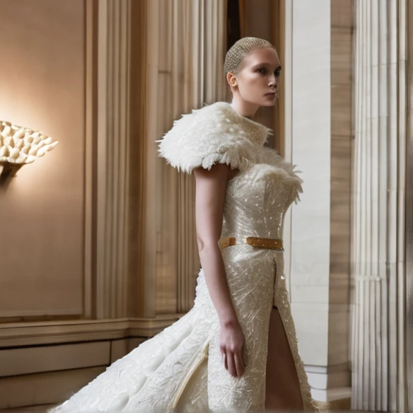 Imagine a swan in a space dress at the Met Gala