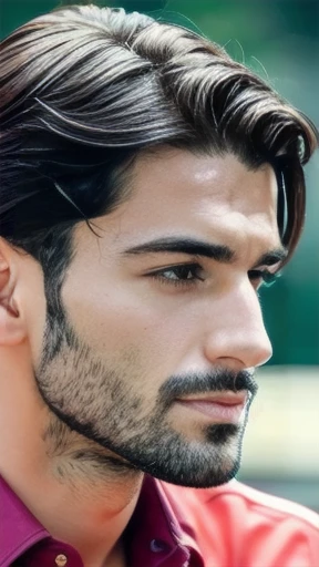 a Italian heartthrob man focused on his face