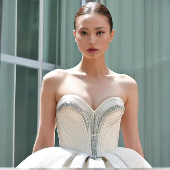 Imagine a swan in a space dress at the Met Gala