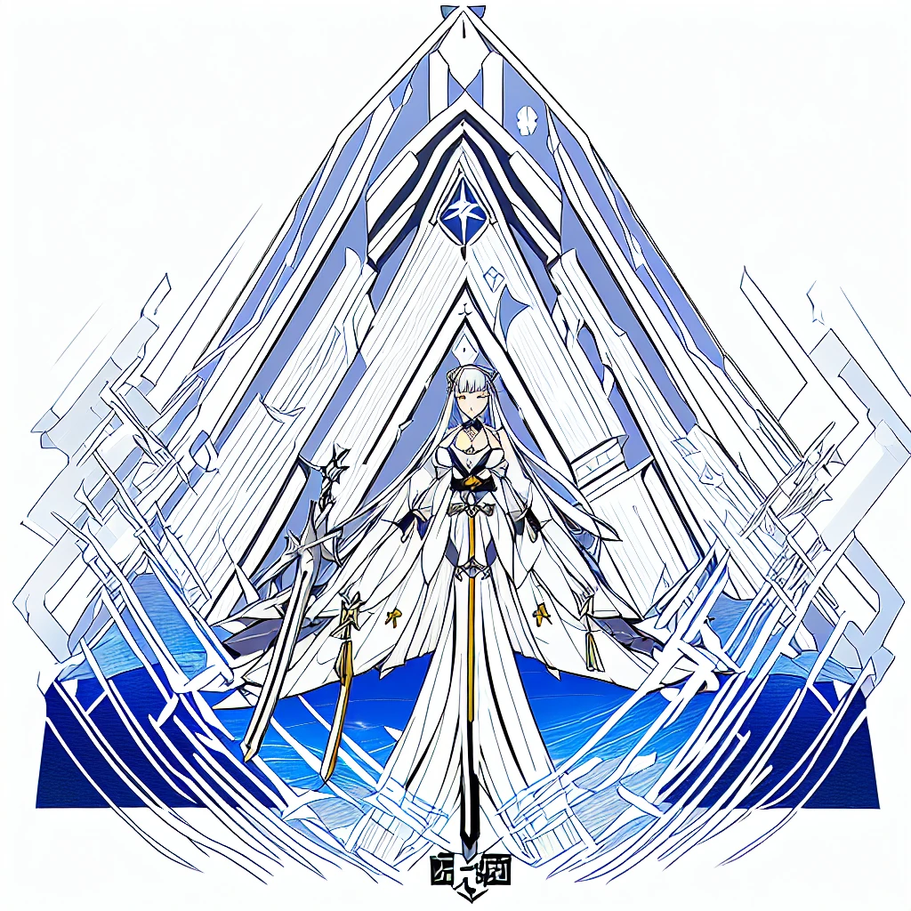 a close up of a person with a sword and a dress, azur lane style, from the azur lane videogame, characters from azur lane, kantai collection style, from arknights, official artwork, shikishi, gear aurora, white haired deity, art of kirokaze pixel, arknights, from girls frontline, girls frontline style