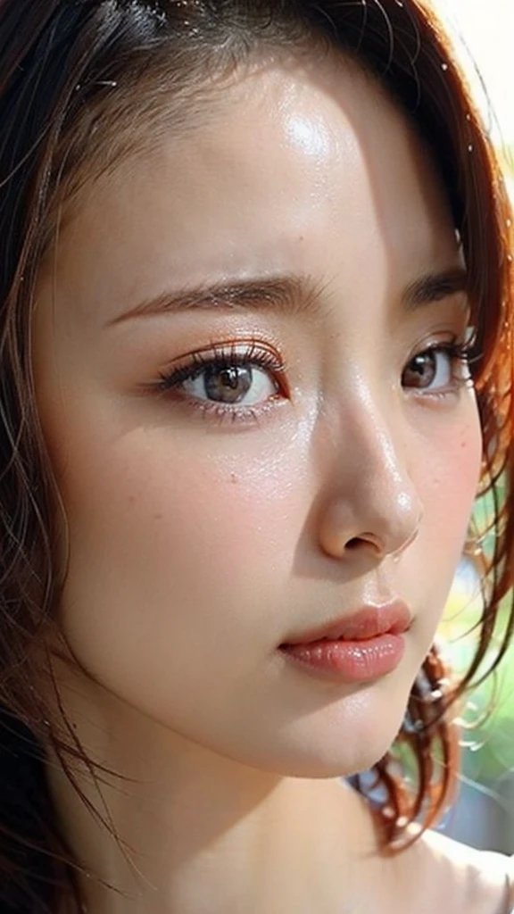 (masterpiece),(Highest quality:1.2),(Very detailed:1.2),(High resolution),(Photorealistic Stick),(RAW Photos),8K,Backlight,(Depth of written boundary),(Sleek lighting:1.2),Close-up of a naked woman,Soft portrait shots,Beautiful Japanese Women,Gorgeous face portrait,(Eye light,Sharp pupils,Detailed eye drawing,)Very beautiful face,(Detailed skin texture:1.3),Beautiful portrait,A lovely and delicate face,Beautiful young Japanese woman,Look this way,front,(POV shot),(sleepy),oily face,gleaming face,sweaty,ecstasy,orgasm,ascension