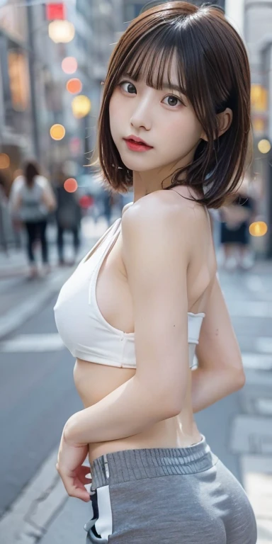 Aoyama Street,Gorgeous Young Japanese Woman, Tight ass, Beautiful Southern Japanese Women, 20 year old female model,Sexy girl in shorts with a rip in the middle, Big eyes, Shiny, Very cute face, Tight waist,Ultra-high resolution,Big Breasts,Tube top,Naked butt, Naked lower body,Smooth ass,Pants with a big tear in the middle,Buckshot,patience,A gesture that seems like it might leak,Agony