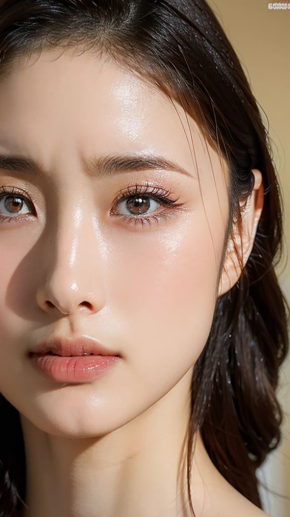 (masterpiece),(Highest quality:1.2),(Very detailed:1.2),(High resolution),(Photorealistic Stick),(RAW Photos),8K,Backlight,(Depth of written boundary),(Sleek lighting:1.2),Close-up of a naked woman,Soft portrait shots,Beautiful Japanese Women,Gorgeous face portrait,(Eye light,Sharp pupils,Detailed eye drawing,)Very beautiful face,(Detailed skin texture:1.3),Beautiful portrait,A lovely and delicate face,Beautiful young Japanese woman,Look this way,front,(POV shot),(sleepy),oily face,gleaming face,sweaty,ecstasy,orgasm,ascension