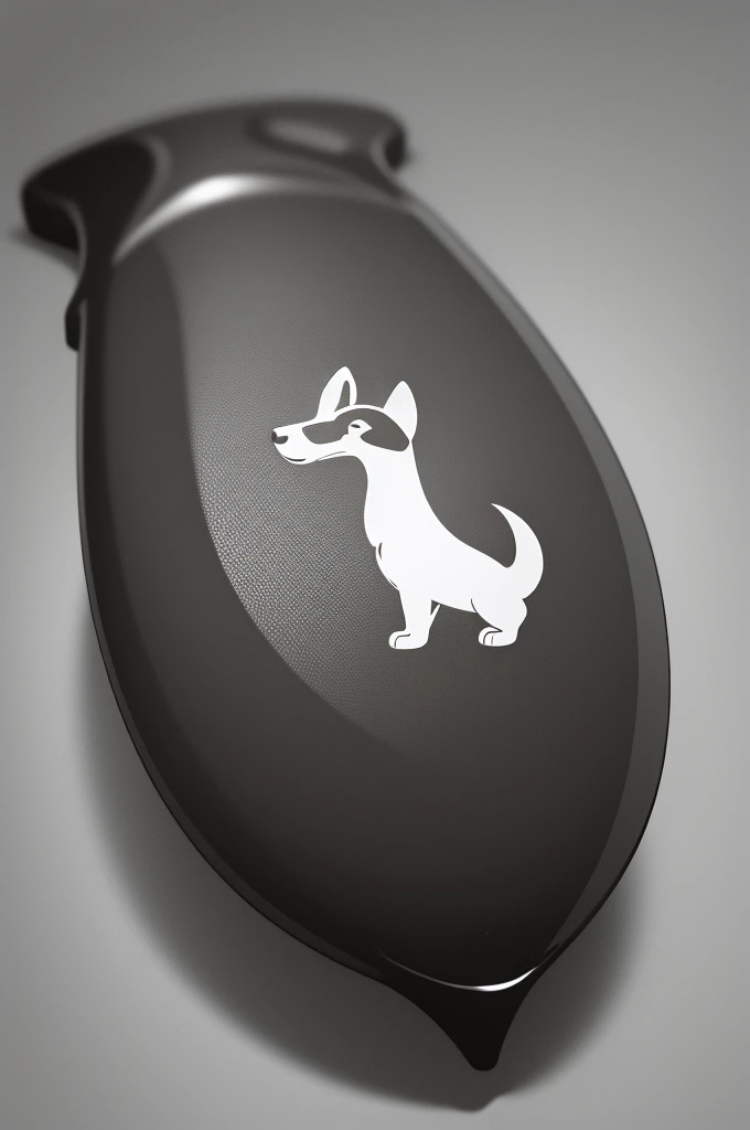 Logo with Dachshund writing, line art logo, black and white background, shiny caramel, minimal and solid, solid vector — Dachshund