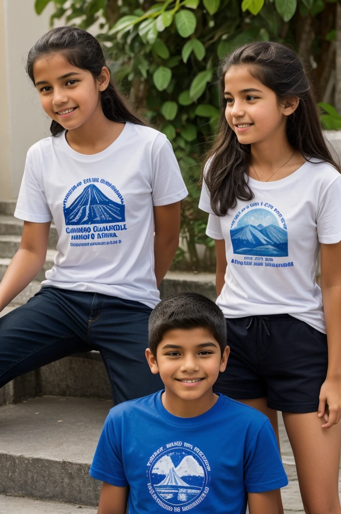 You can generate an image of a t-shirt or t-shirt with a logo from the trip of  students from the Waldorf Guatemala School (between 13 and 14ears olgton DC. Can you generate 5 images for me? 