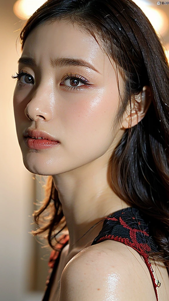 (masterpiece),(Highest quality:1.2),(Very detailed:1.2),(High resolution),(Photorealistic Stick),(RAW Photos),8K,Backlight,(Depth of written boundary),(Sleek lighting:1.2),Close-up of a naked woman,Soft portrait shots,Beautiful Japanese Women,Gorgeous face portrait,(Eye light,Sharp pupils,Detailed eye drawing,)Very beautiful face,(Detailed skin texture:1.3),Beautiful portrait,A lovely and delicate face,Beautiful young Japanese woman,Look this way,front,(POV shot),(sleepy),oily face,gleaming face,sweaty,ecstasy,orgasm,ascension