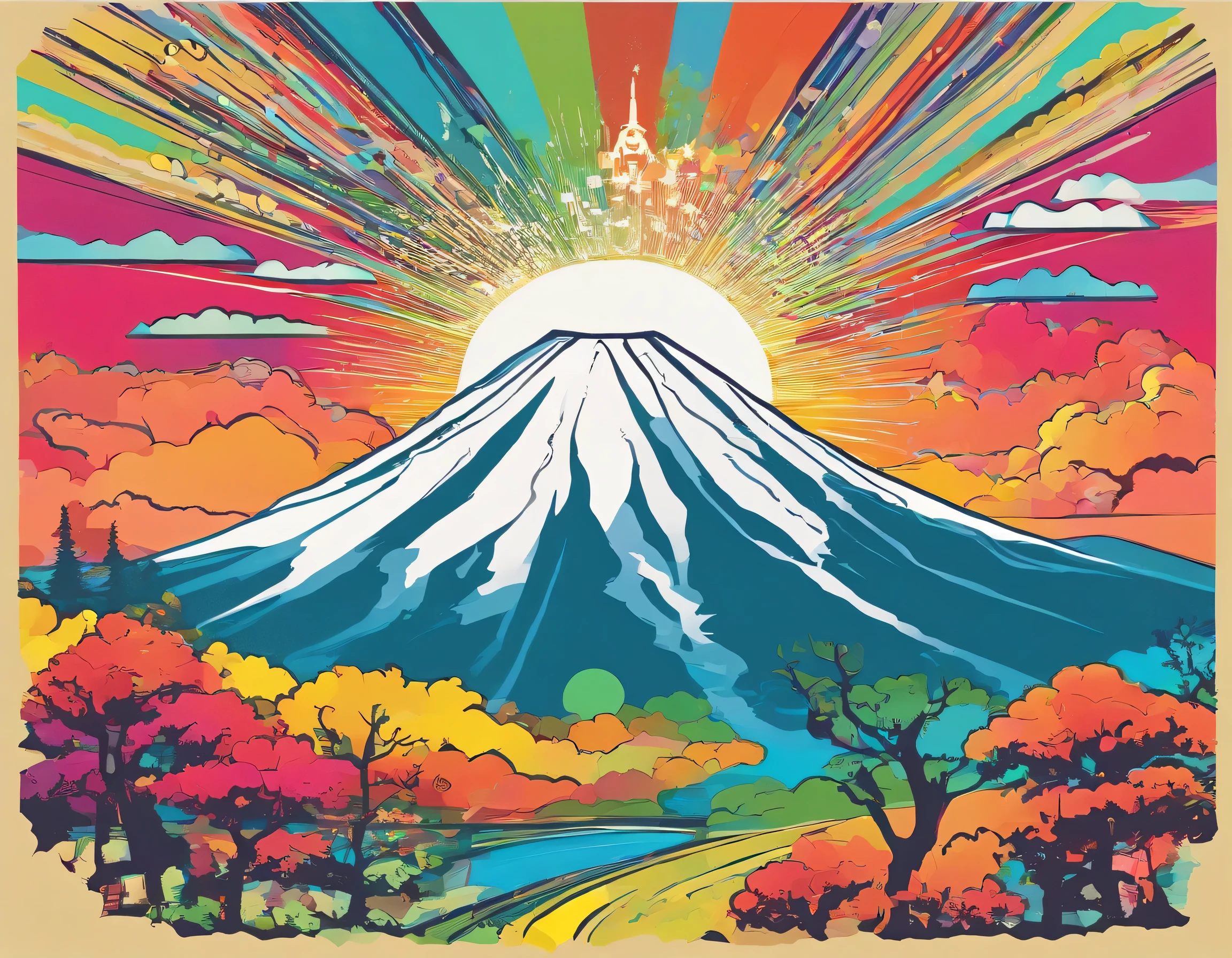 Illustration of Japanese lucky charm mt. Fuji
"The ""Fuji"" is a rainbow-colored design with gradation."
Very gorgeous
"mt. Fuji" is,
A gorgeous design that brings happiness to the viewer Pretty cool chic and modern design White background 4k Mount Fuji is one The impressive Mount Fuji is one
