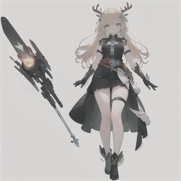 threatened, (((1 girl))),1 girl, standing alone, long hair, missiles, basic, black backdrop, elsword, thicc thighs, containment, missilesduras, overskirt, hair ornament, mitts, booties, antlers, feathered basic, containment missiles, feathers, dual wield, overskirt preta, Eyes red, mitts pretas, hair blonde, whole body, waist belt, bared shoulders, booties de coxa, chestnut hair, containment elsword, elbow Gloves, gauntlets, [(White background:1.5),::5] (isometric:1.0), double exposure, bubble,
mid shot, whole body,work of art, best qualityer,(colorfully),(beautiful finely detailed eyes and detailed face),cinematic lighting,Extremely detailed CG 8k unity wallpaper