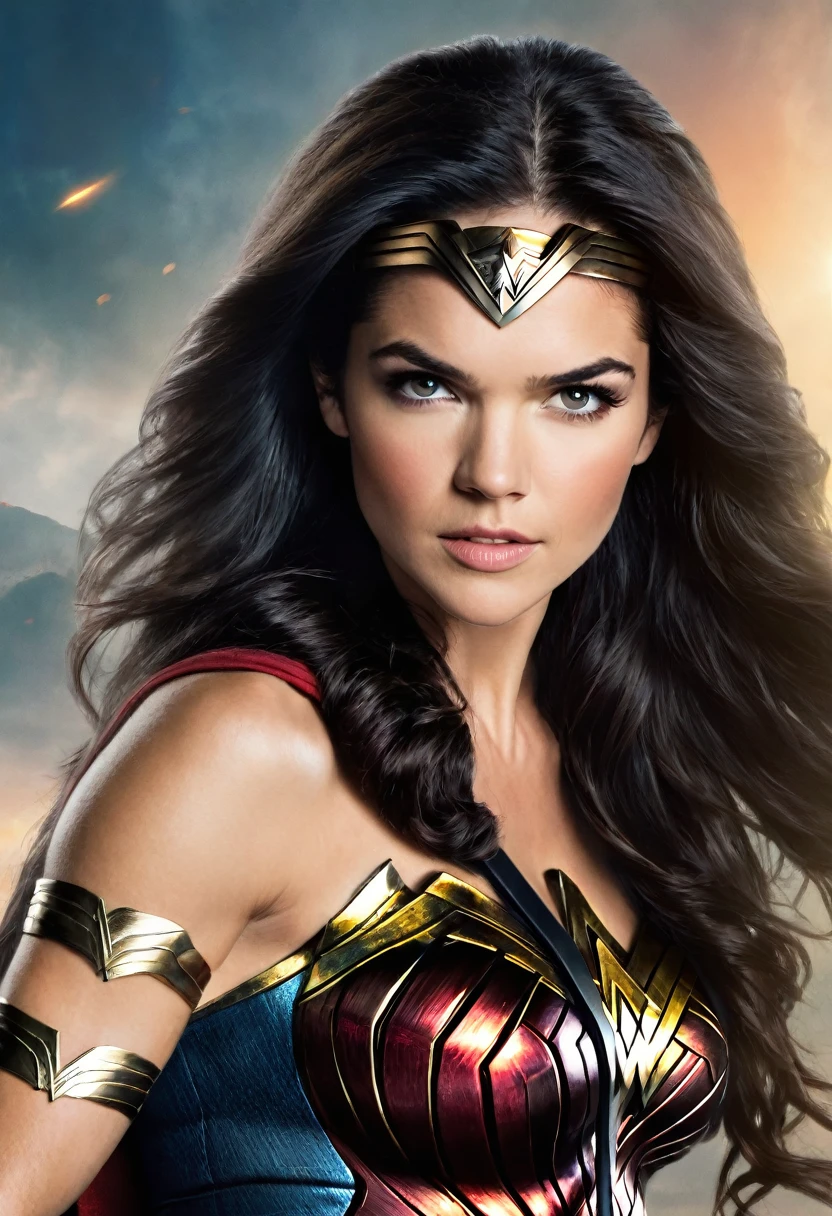 (((Very close up (((Midjourney Images))),(((wallpaper))),(((Marie Avgeropoulos))),(((Long black afro hair)))under the mantle of the Amazon warrior Wonder Woman Diaema Wonder Woman frontal images color images Splash))),(((Marie Avgeropoulos))),(((long black hair))),(((black afro hair))),(((Diaema Wonder Woman))),(((wallpaper)))