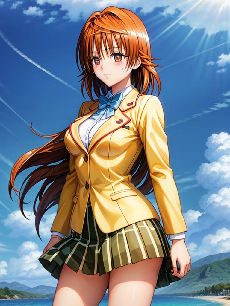 high school girl、Future City、blazer、skirt、cyborg、Missiles from the chest