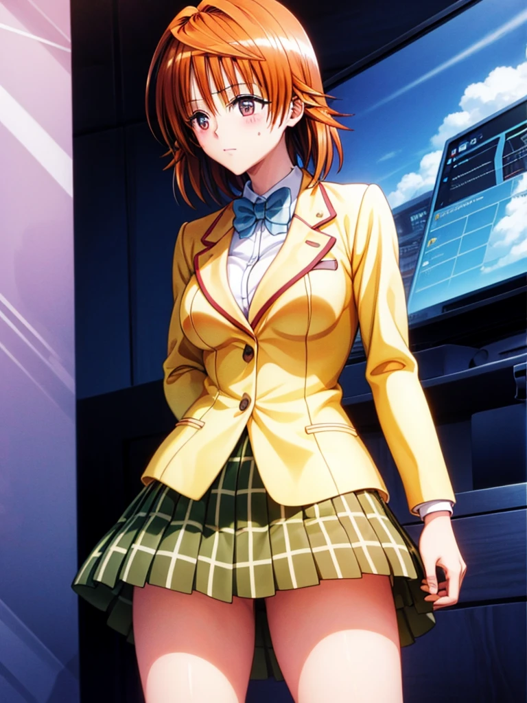 high school girl、Future City、blazer、skirt、cyborg、Missiles from the chest