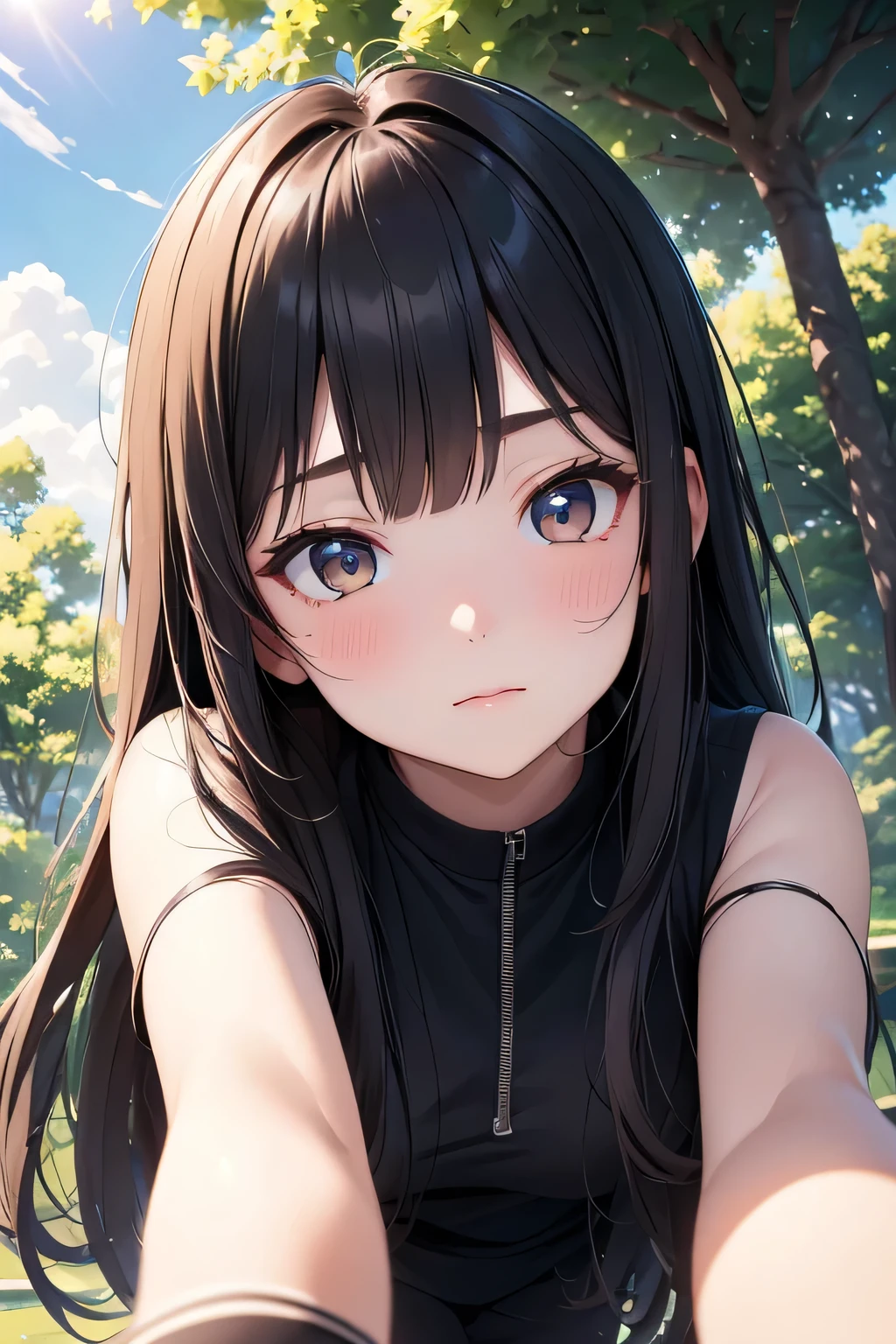 Highest quality、High resolution、Detailed Background、(Beautiful face in every detail:1.4)、Anatomically correct、(Detailed facial expressions)、Teenage beauty、(Highly detailed face:1.2)、Cute hair colour、Cute hairstyle、Perfect body line、well-groomed eyebrows、Do cute things、(Expressing the feeling of summer and the expression of light and shadow:1.2)、

In the hot summer sun、A  is walking、The shadow that stretches from the girl&#39;s feet is cast on the ground in a long and delicate manner.、
The figure of the girl is projected like a large shadow puppet on the grass and trees she is trampling.、The girl&#39;s shadow sometimes appears on the tree.々The sunlight filtering through the branches creates a subtle shimmer.、The girl walks lightly, but her shadow continues to grow silently.、The girl turns around and sees her shadow stretched out.、In the sunlight shining through the shade、The contrast of light and shadow created by the girl&#39;s figure and shadow is beautiful.、The graceful steps of the girl and the delicacy of her shadow、The shadow of the girl spreading across the ground in the strong sunlight evokes a sense of coolness and elegance that is unique to summer.