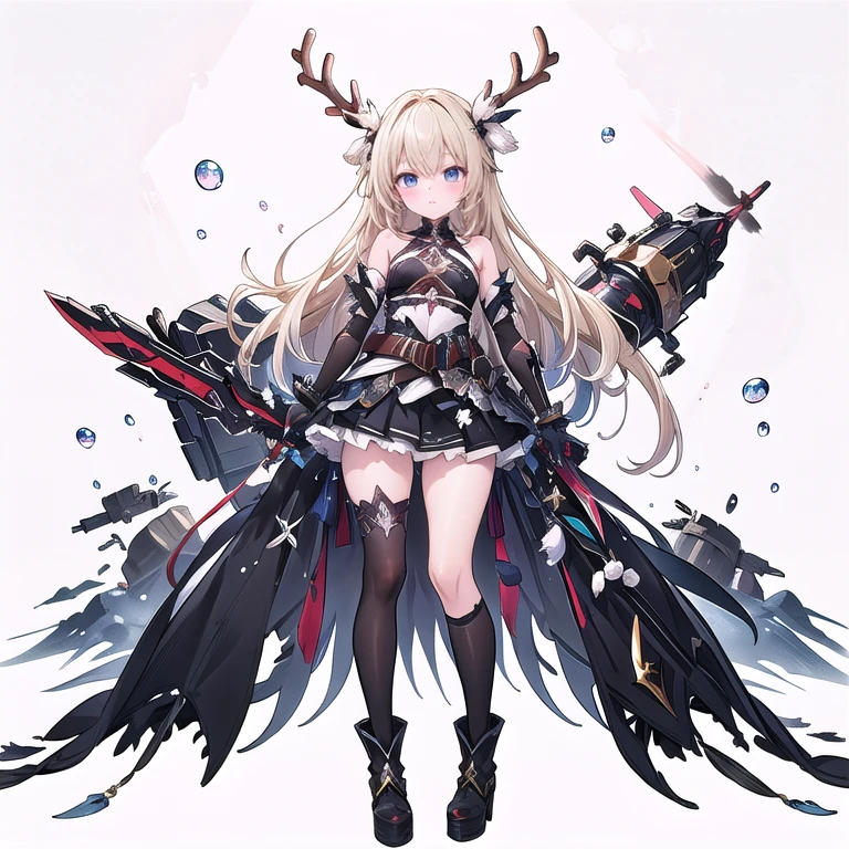threatened, (((1 girl))),1 girl, standing alone, long hair, missiles, basic, black backdrop, elsword, thicc thighs, containment, missilesduras, overskirt, hair ornament, mitts, booties, antlers, feathered basic, containment missiles, feathers, dual wield, overskirt preta, Eyes red, mitts pretas, hair blonde, whole body, waist belt, bared shoulders, booties de coxa, chestnut hair, containment elsword, elbow Gloves, gauntlets, [(White background:1.5),::5] (isometric:1.0), double exposure, bubble,
mid shot, whole body,work of art, best qualityer,(colorfully),(beautiful finely detailed eyes and detailed face),cinematic lighting,Extremely detailed CG 8k unity wallpaper