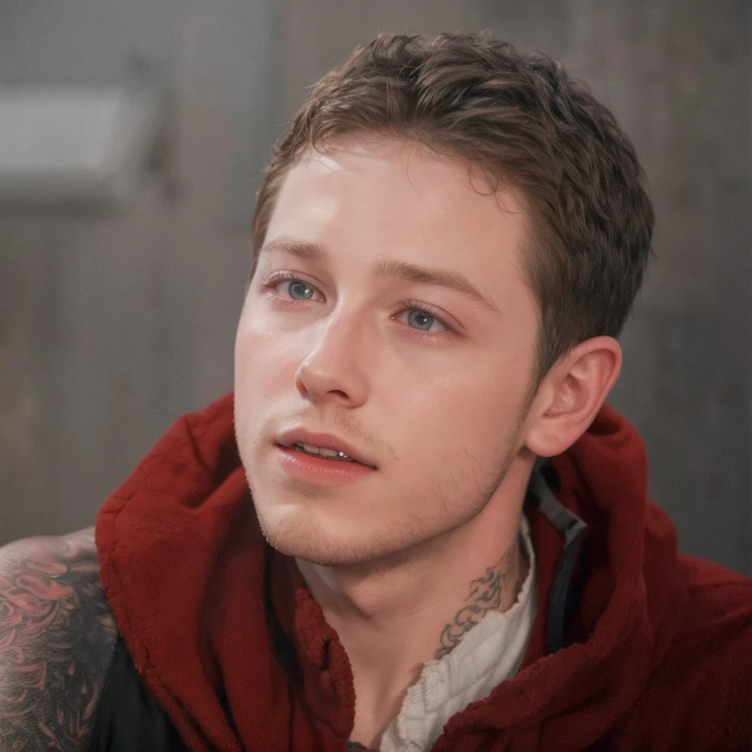 young actor Josh Dallas with piercing and tattoo on his neck 
