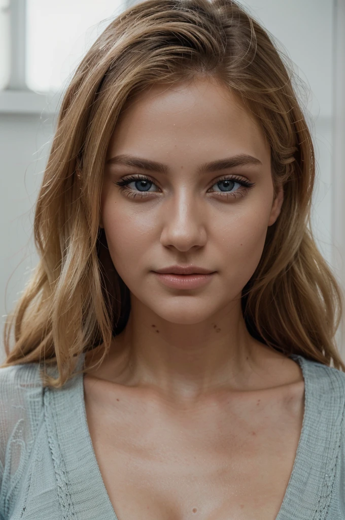 a beautiful 21 year old blonde woman, wearing a nurse cloth, (best quality,4k,8k,highres,masterpiece:1.2),ultra-detailed,(realistic,photorealistic,photo-realistic:1.37),beautiful detailed eyes,beautiful detailed lips,extremely detailed eyes and face,longeyelashes,detailed nursing uniform,studio lighting,warm color tones,soft lighting,natural lighting,elegant expression, photo portrait