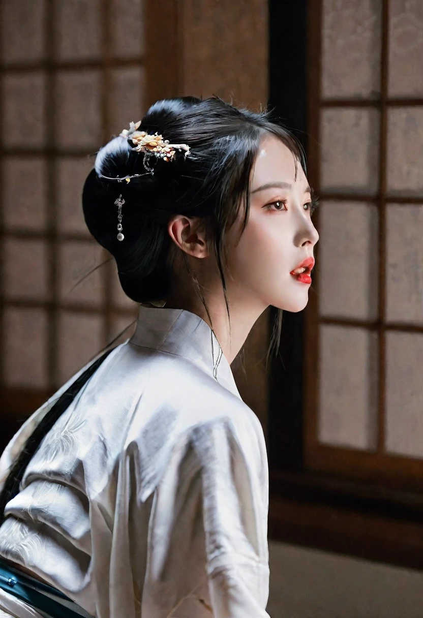 Apparition,Girl, Two women,Mouth on the back of the head,One person,Lips on head, Mouth on head,Beauty,Realistic Women, lovely,Japanese
