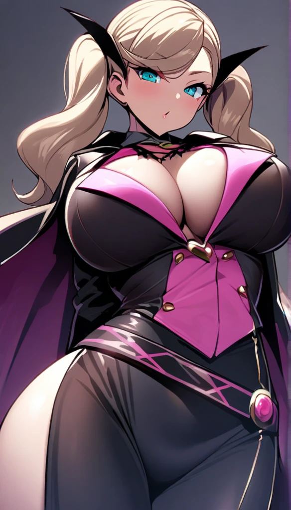 takamaki an,1girl,solo,Phantom Thief Costume,Super huge breasts,looking at viewer,near,