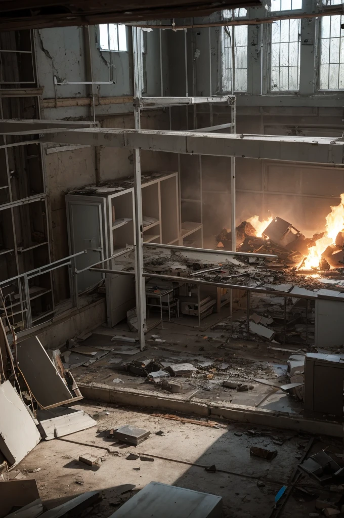 Laboratory destroyed 