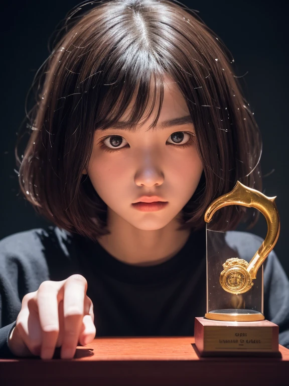 Tabletop, highest quality, 8k, 15-year-old student, Teen, RAW Photos, Absurd, Award-winning portrait, alone, night, neon, Idol&#39;s face, Violet, Gardenias, Delicate girl, Upper Body, Digital SLR, View your viewers, Frank, Sophisticated, Zola々right, smile, Thin arms, Professional Lighting, Film Grain, chromatic aberration, (Eyes and facial details:1.0), (Bokeh:1.1),Twin tail hairstyle,