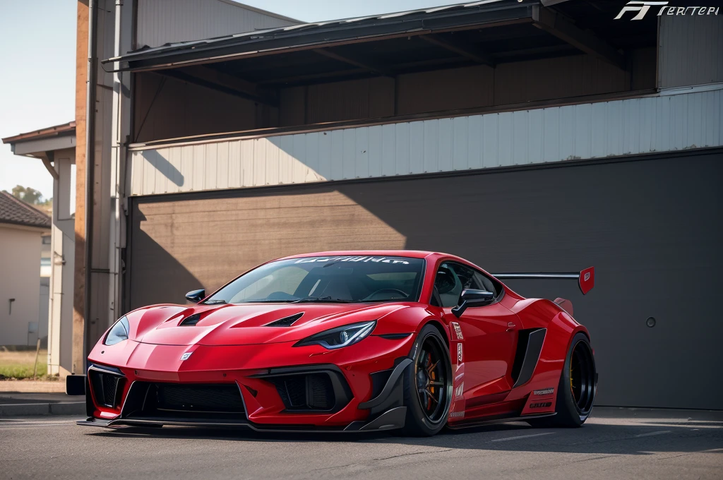Supercar-forza game ready design, wide body, custom design build, cinematic, wide angle, studio light, tactical bodywork for supreme aerodynamics