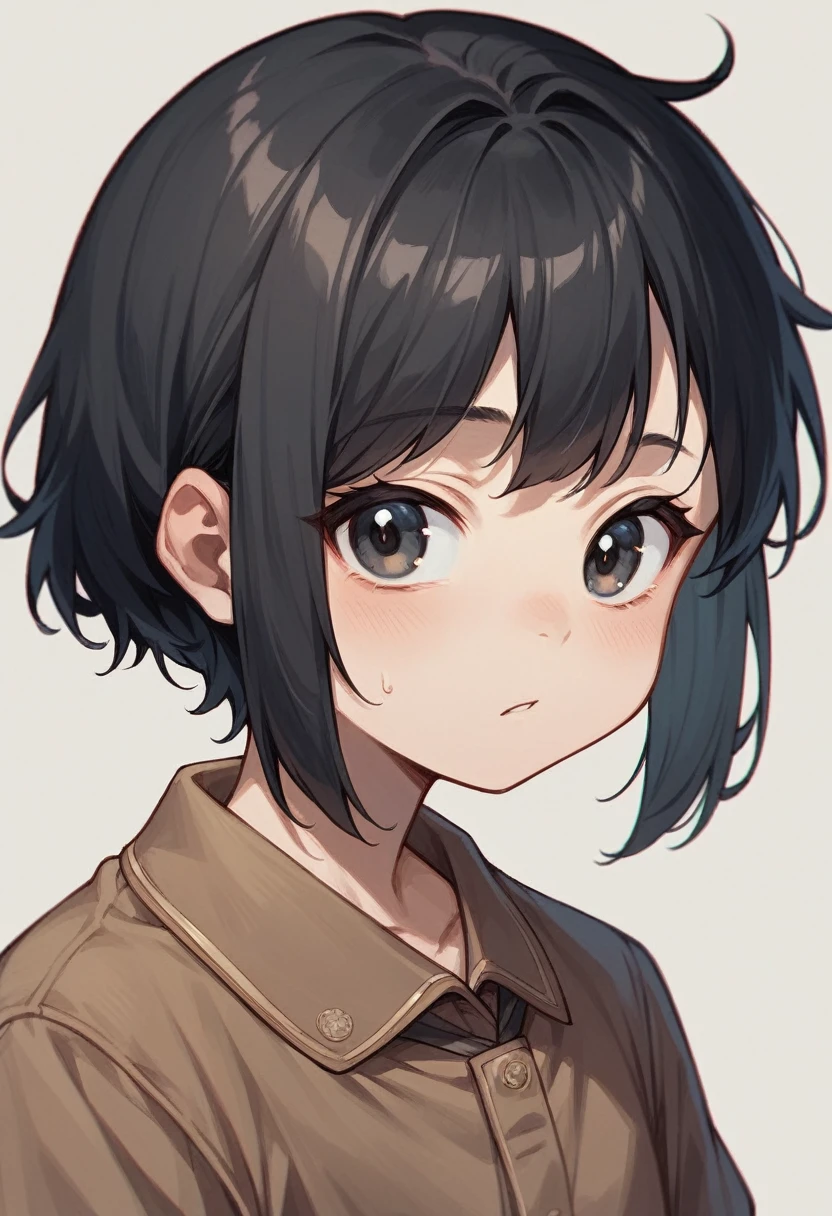 brown shepherd, black hair, black and young eyes