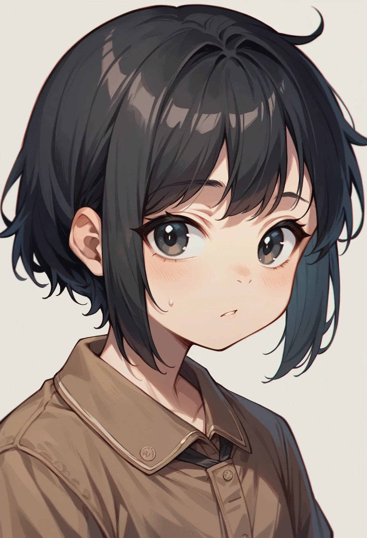 brown shepherd, black hair, black and young eyes