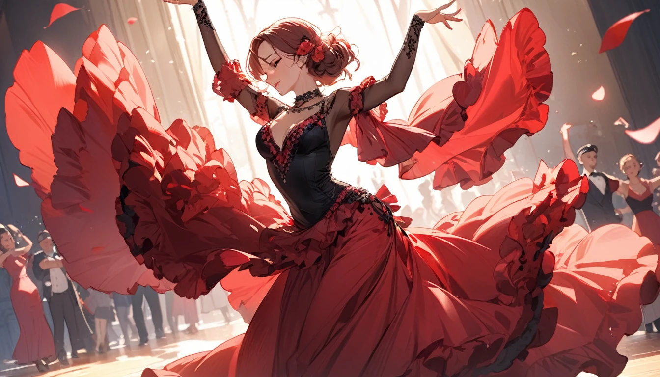 (Highest quality)Woman dancing flamenco