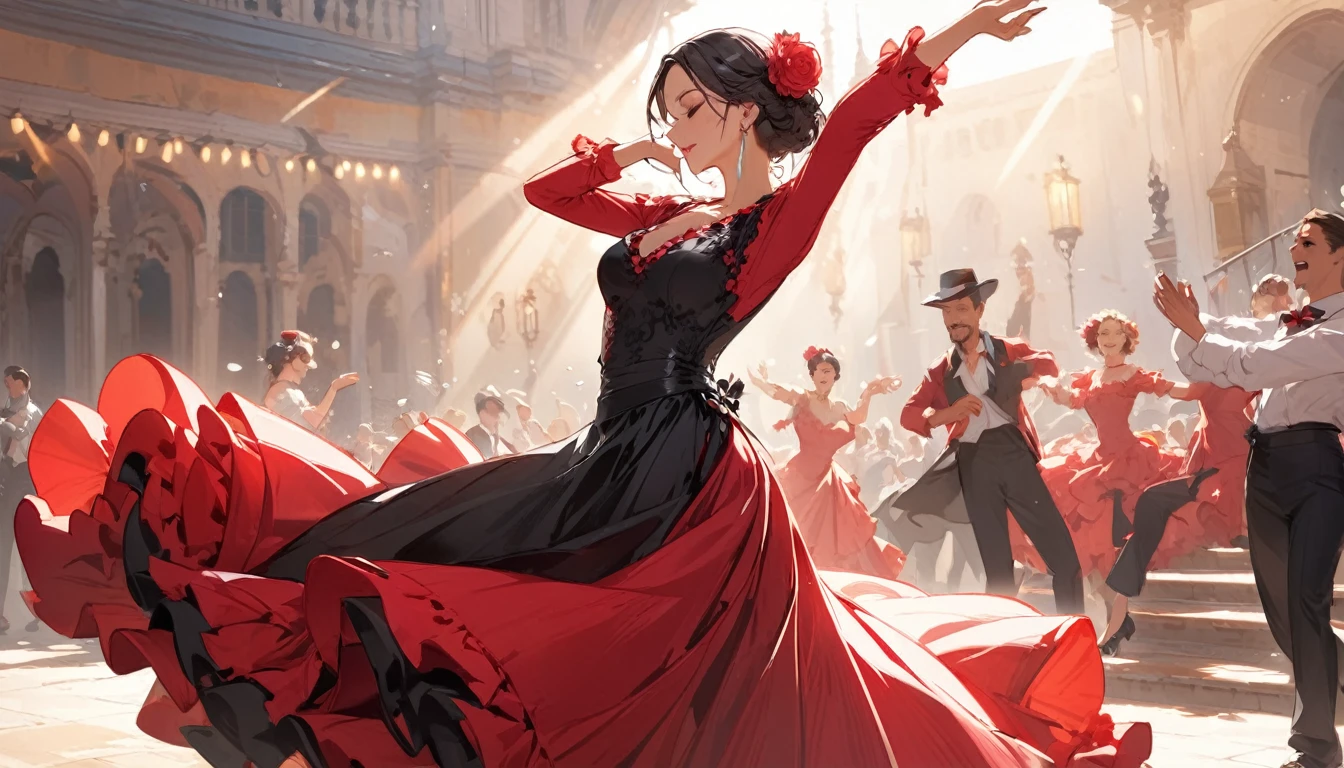 (Highest quality)Woman dancing flamenco