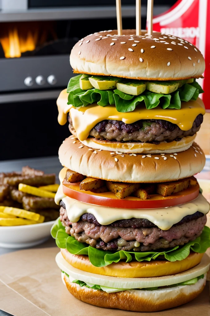 Robotic burger shaped like an anime