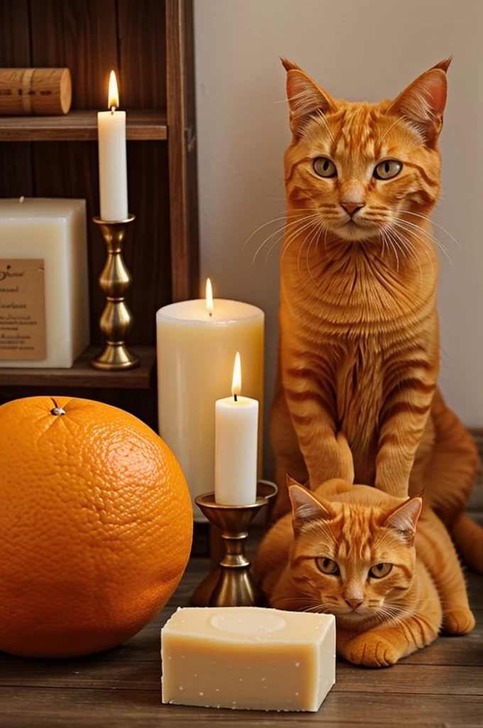 I want a logo for my soap and candle company, the name of the company is Valki and I want an orange cat in the logo