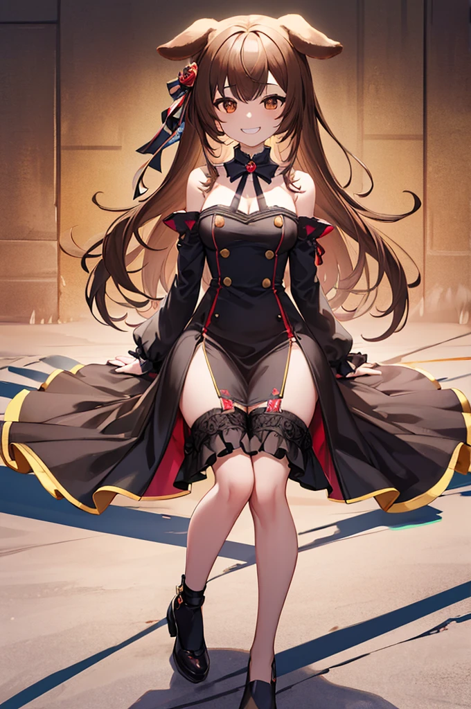 8K、4K、masterpiece、High resolution、Highest quality、1 girl、Exact number of arms、Exact number of legs、Exact finger count、Inugami Korone、Korone Base、Grin、Hololive、Virtual YouTuber、Brown eyes、Brown Hair、Dog Ears、Dog&#39;s tail、Dog Girl、Low braid、Twin braids、hair ornaments、bone hairpin、White Dress、Yellow cardigan、smile、3、Sitting、indoor、Video game、Game Controller、I&#39;m sitting、