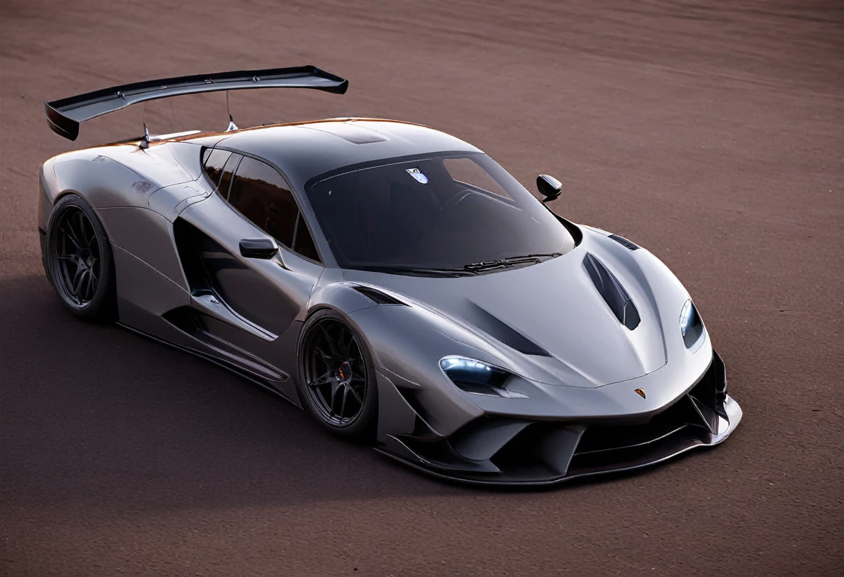 Supercar-forza game ready design, wide body, custom design build, cinematic, wide angle, studio light, tactical bodywork for supreme aerodynamics
