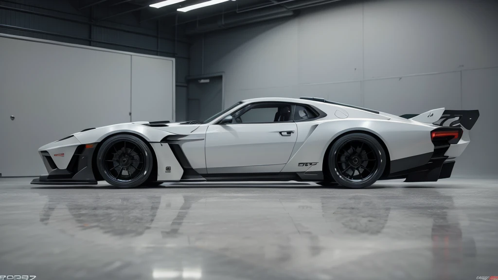 Supercar-forza game ready design, wide body, custom design build, cinematic, wide angle, studio light, tactical bodywork for supreme aerodynamics