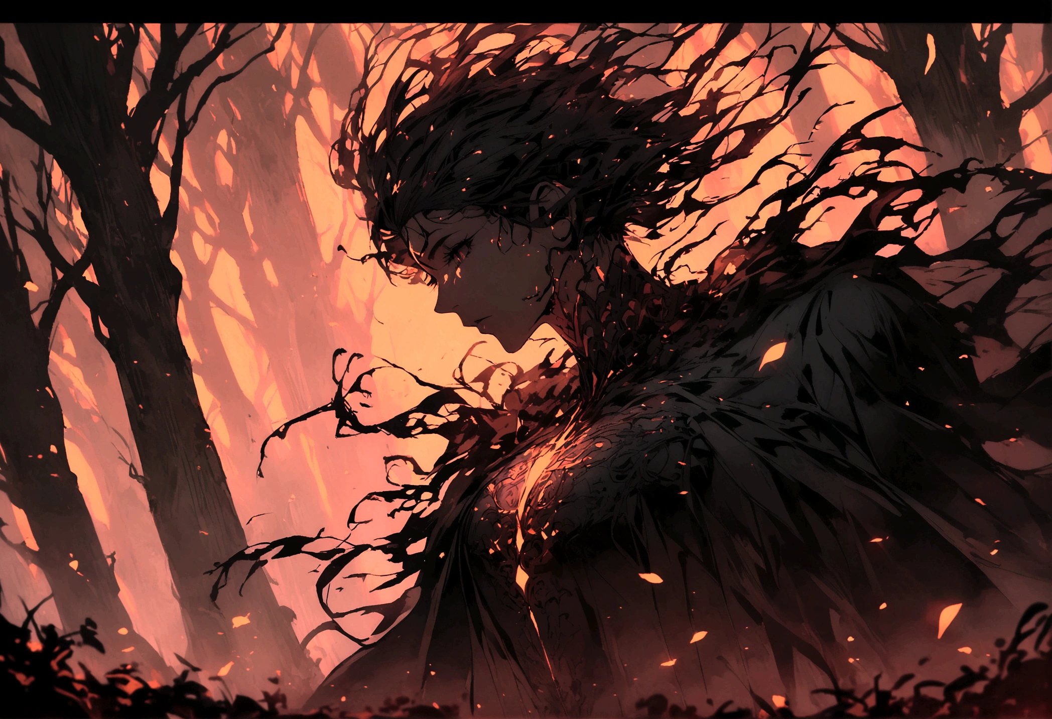 dark forest  falling from the sky
