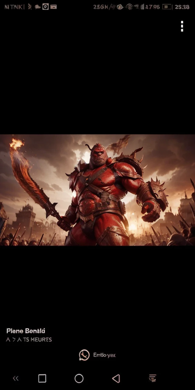 Créez une image d'un gorille anthropomorphe imposant et féroce, avec une musculature impressionnante et des traits de combat. Remplacez le troll rouge de l'image par ce gorille, en lui donnant une expression déterminée et protectrice. Le gorille porte des armures primitives et tient une énorme épée ou un bâton de guerre, symbolisant sa puissance et sa volonté de protéger.Entourez le gorille de femmes et d'enfants humains, regroupés derrière lui, cherchant sa protection. Assurez-vous que leur présence renforce l'image de protection et d'espoir. Le champ de bataille en arrière-plan reste dévasté, avec des flammes, de la fumée, et des silhouettes d'humains et de gorilles en plein combat, pour illustrer le contexte de guerre entre les deux espèces.L'atmosphère doit être sombre et dramatique, avec un éclairage qui accentue les muscles et les expressions du gorille, tout en mettant en évidence la tension et le chaos du champ de bataille.